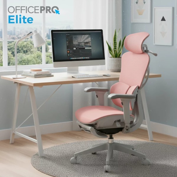 Фото - Кресло офисное OfficePro Elite OC950GLP Gray/Light Pink